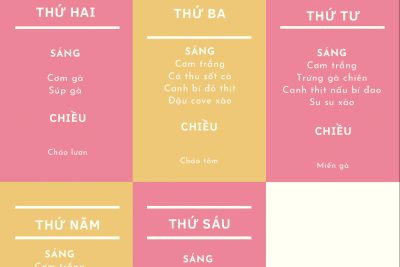 Thực đơn Tuần 1 tháng 11 năm 2024
