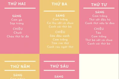 Thực đơn tuần 3 tháng 11 năm 2024