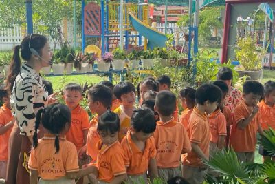 Giờ hoạt động ngoài trời của lớp Mẫu giáo lớn A