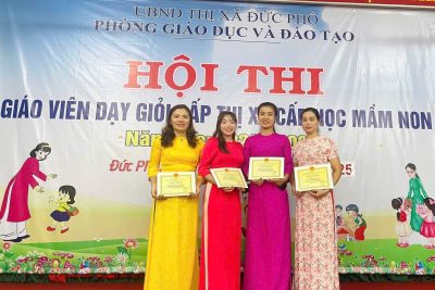Chúc mừng 04 cô giáo đã đạt thành tích cao trong hội thi giáo viên dạy giỏi cấp thị xã năm học 2024- 2025